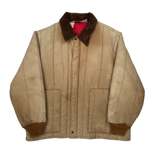 Vintage 90S Made In USA Walls Blizzard Pruf Workwear Jacket - Large Beige Polyester