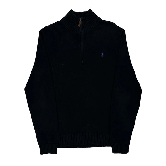Polo By Ralph Lauren 1/4 Zip - Large Black Cotton