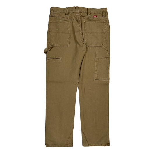 Wrangler Carpenter Trousers - 34W 32L Khaki Cotton