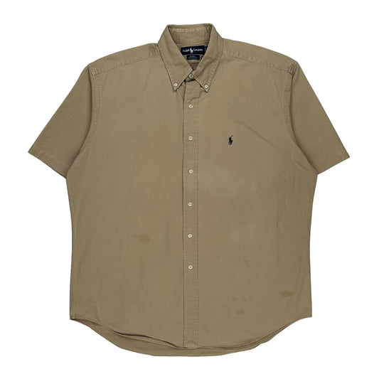 Blake Ralph Lauren Short Sleeve Shirt - Large Khaki Cotton
