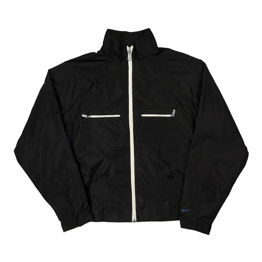 Vintage Nike Windbreaker - Large Black Polyester