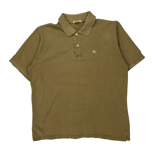 Burberry London Polo Shirt - Large Khaki Cotton