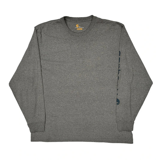 Carhartt Long Sleeve T-Shirt - XL Grey Cotton Blend