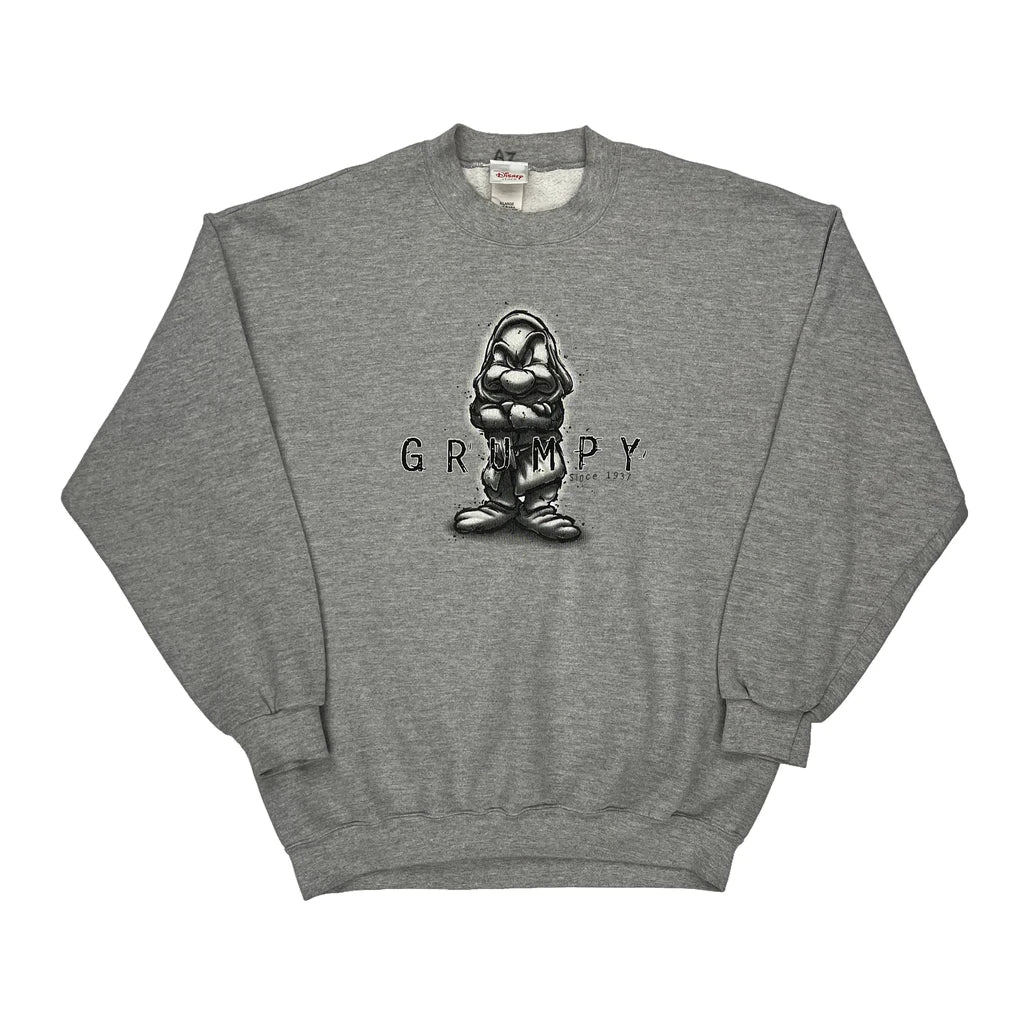 Grumpy Disney Sweatshirt - XL Grey Cotton Blend – Thrifted.com