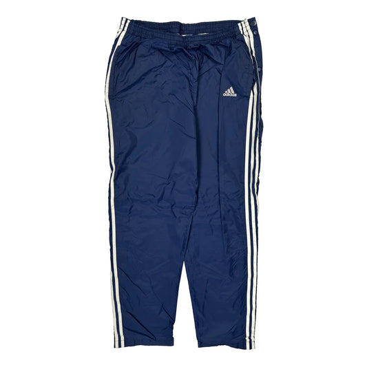 Three Stripes Adidas Track Pants - Medium Blue Nylon