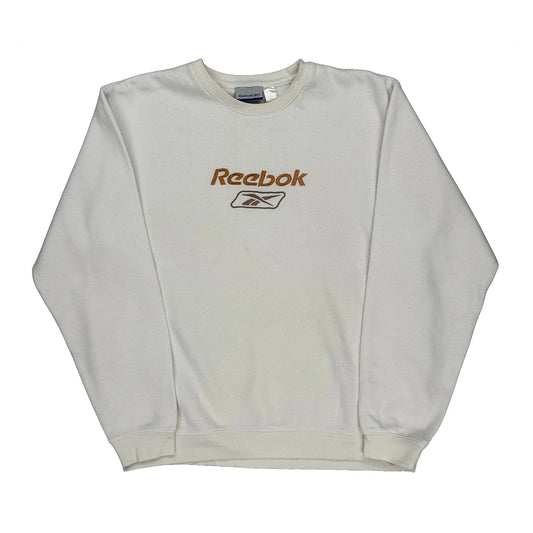 Reebok Sweatshirt - Medium White Cotton