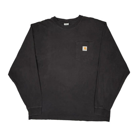 Carhartt Long Sleeve T-Shirt - Large Black Cotton