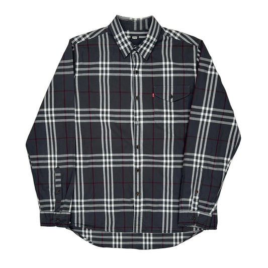 Levis Checked Shirt - XL Gray Cotton