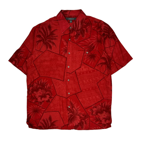 Croft & Barrow Floral Hawaiian Shirt - Medium Red Cotton