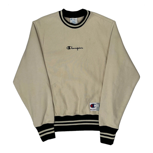 Reverse Weave Champion Sweatshirt - Small Beige Cotton