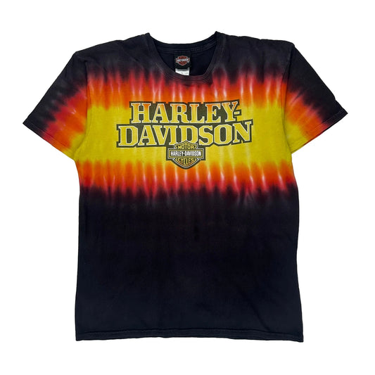 Vintage New York City Harley Davidson Tie-Dye T-Shirt - Large Multicoloured Cotton
