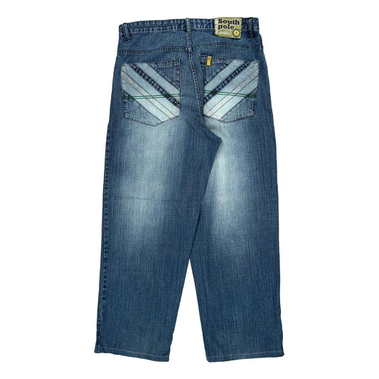 Yellow Tab Southpole Baggy Jeans - 34W 30L Blue Denim