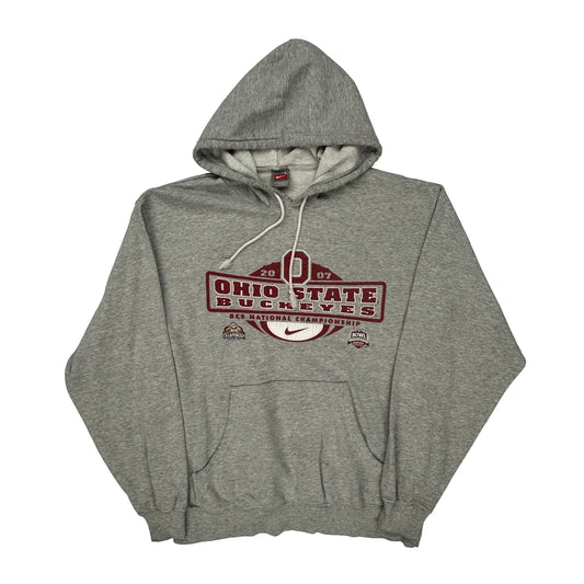 Nike College Hoodie - Large Gray Cotton Blend