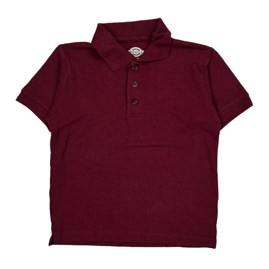 Age 7-8 Dickies Polo Shirt - Small Burgundy Cotton Blend
