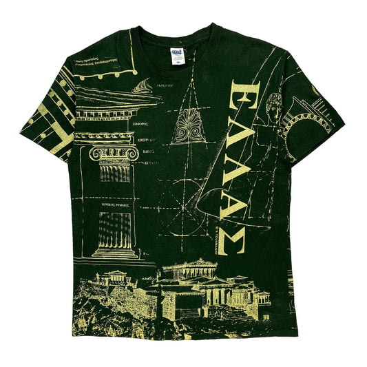 Anvil Graphic T-Shirt - XL Green Cotton
