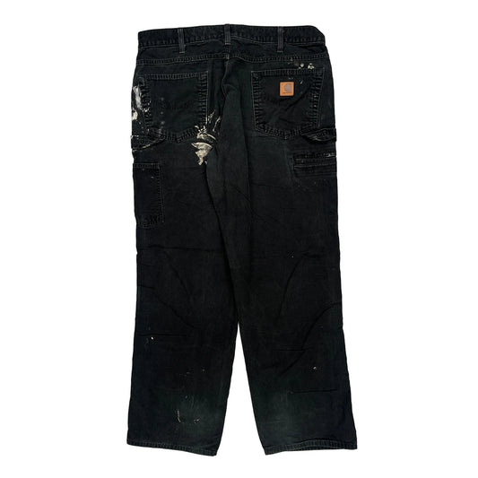 Carhartt Double Knee Carpenter Trousers - 36W 32L Black Cotton