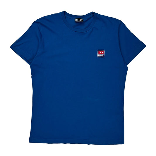 Diesel Logo Patch On Chest Diesel T-Shirt - Large Blue Cotton