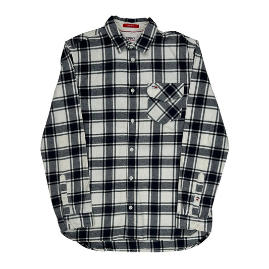 Tommy Jeans Checked Flannel Shirt - Medium Black & White Cotton