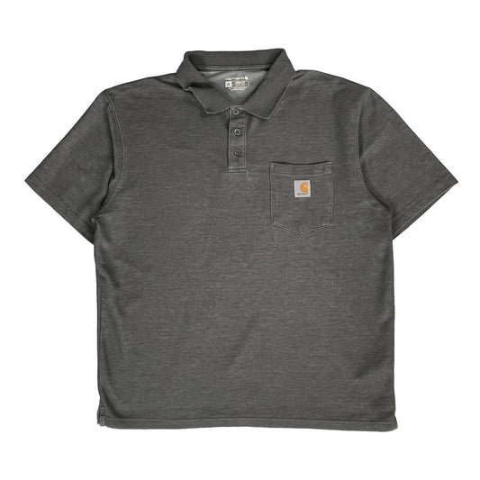 Carhartt Polo Shirt - XL Grey Cotton