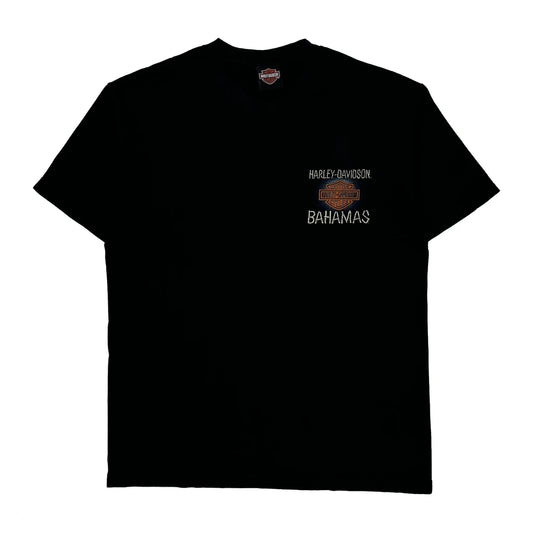 Bahamas Harley Davidson Graphic T-Shirt - Large Black Cotton