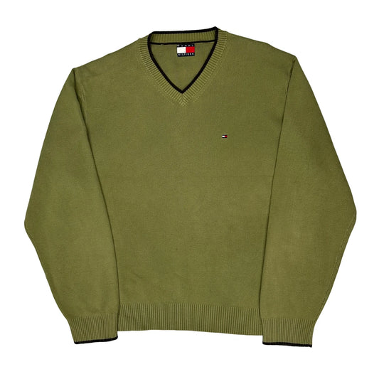 Tommy Hilfiger Jumper - 2XL Green Cotton