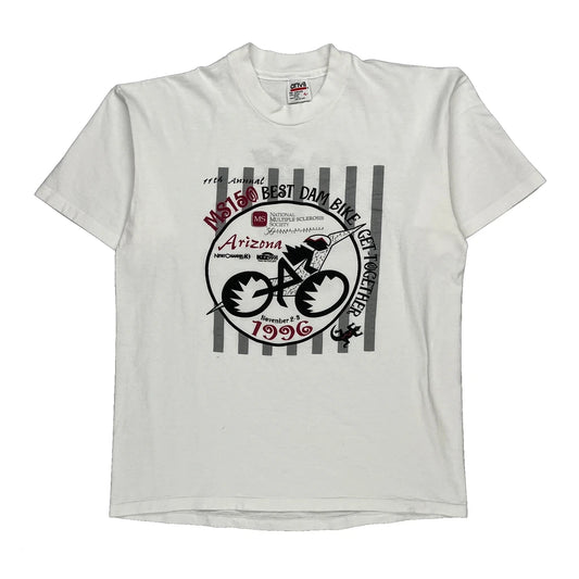 Anvil Graphic T-Shirt - Large White Cotton