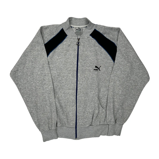 Puma Track Jacket - Large Grey Cotton