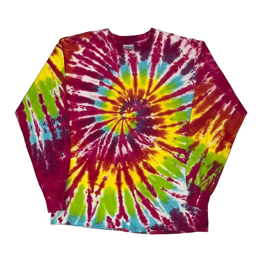 Tie Dye All Sport Single Stitch Long Sleeve T-Shirt - XL Multicoloured Cotton