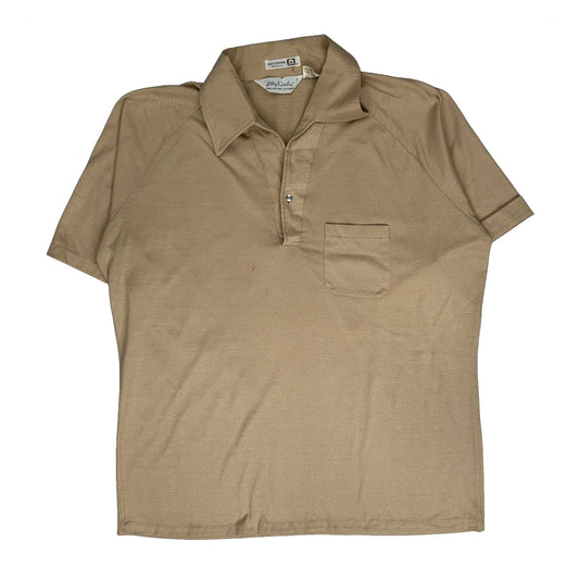 70S Lilly Dache Polo Shirt - Large Beige Cotton