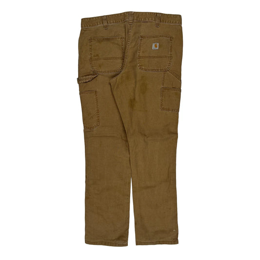 Carhartt Double Knee Carpenter Trousers - 34W 30L Brown Cotton Blend