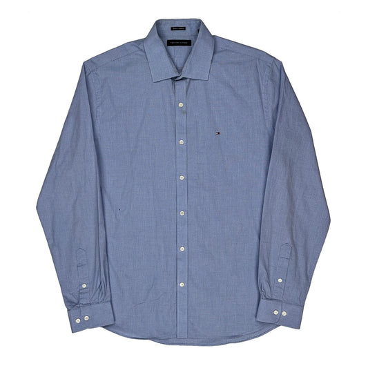 Tommy Hilfiger Slim Fit Shirt - Large Blue Cotton