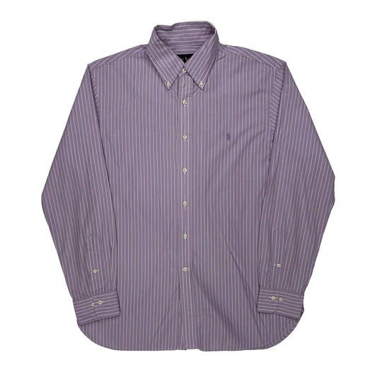 Ralph Lauren Slim Fit Shirt - Large Purple Cotton