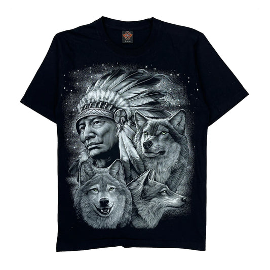 Rock Eagle Single Stitch T-Shirt - Large Black Cotton