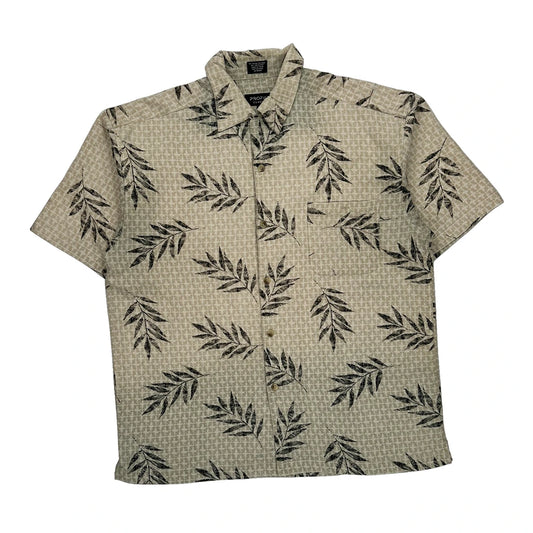 Profilio Classics Floral Hawaiian Shirt - Large Beige Polyester