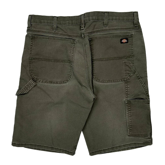 Dickies Carpenter Shorts - 34W 11L Green Cotton