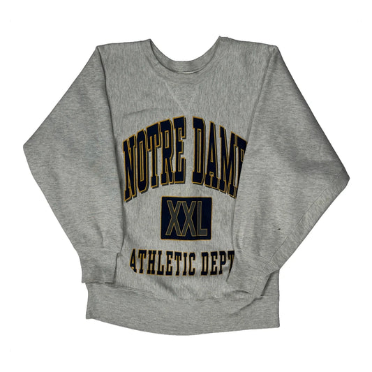 Notre Dame Signal Sports College Sweatshirt - Medium Grey Cotton Blend