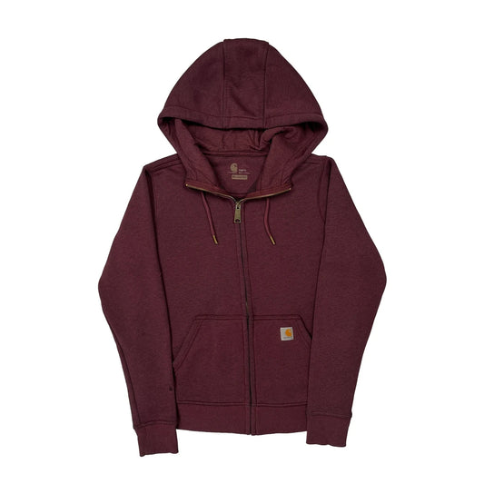 Vintage Carhartt Hoodie - XS Burgundy Cotton Blend