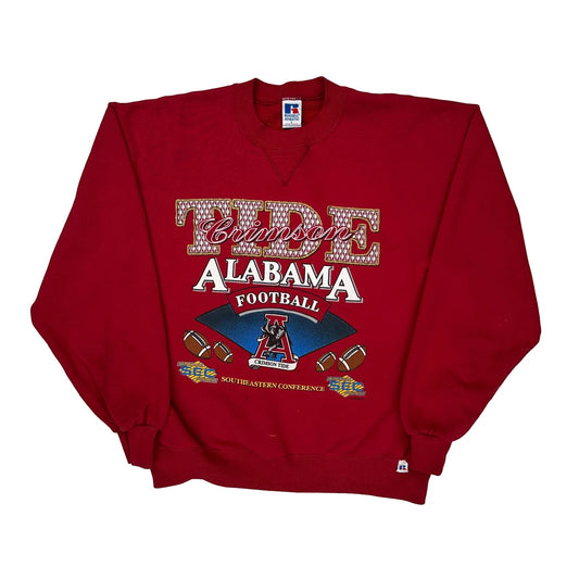 Made In USA Alabama Crimson Tide Russell Athletic Graphic Sweatshirt - Large Red Cotton