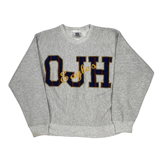 Made In USA Eagles Lee College Sweatshirt - Large Grey Cotton