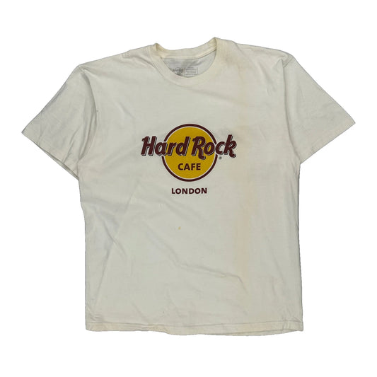 Hard Rock Cafe Graphic T-Shirt - XL Cream Cotton