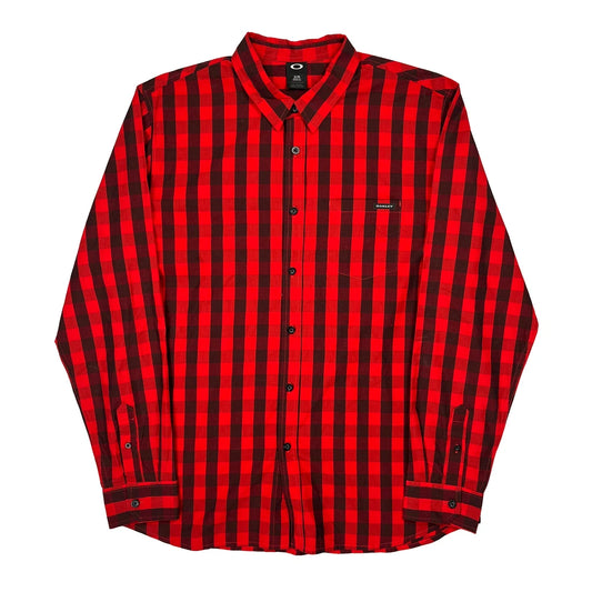 Oakley Checked Shirt - XL Red Cotton