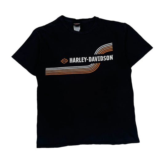 Vintage Harley-Davidson Logo Harley Davidson Graphic T-Shirt - Medium Black Cotton