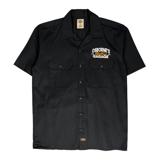 Dickies Short Sleeve Shirt - Medium Black Polyester Blend