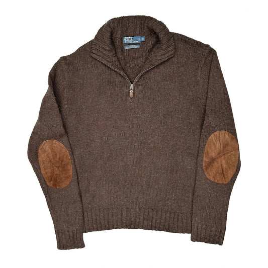 Polo By Ralph Lauren 1/4 Zip - XL Brown Cotton
