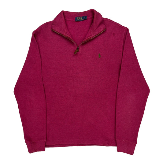 Polo By Ralph Lauren 1/4 Zip - Medium Red Cotton