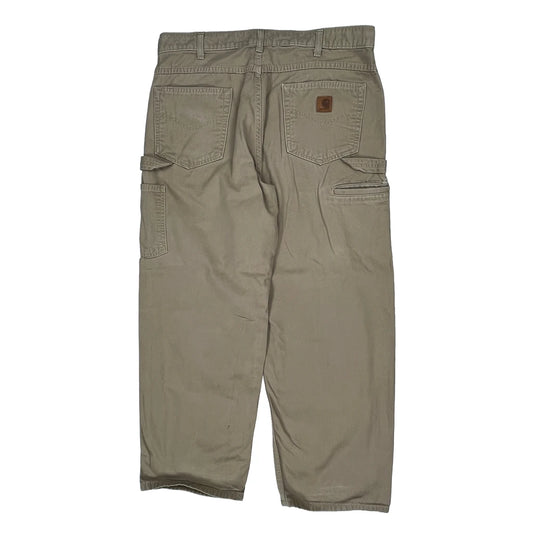 Carhartt Carpenter Trousers - 37W 30L Khaki Cotton