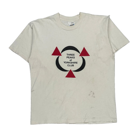 Three Peaks Of Yorkshire Club Fruit Of The Loom Graphic T-Shirt - Large White Cotton