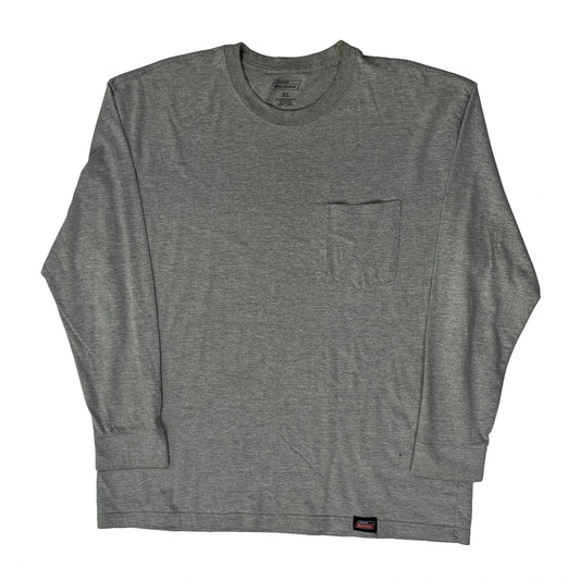 Dickies Long Sleeve T-Shirt - XL Grey Cotton Blend