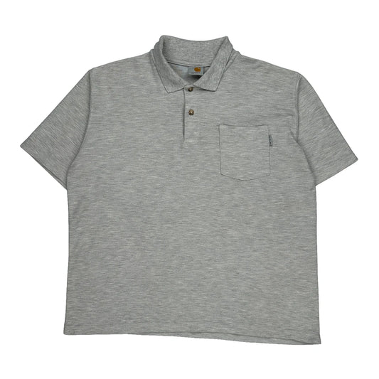 Carhartt Polo Shirt - XL Grey Cotton Blend