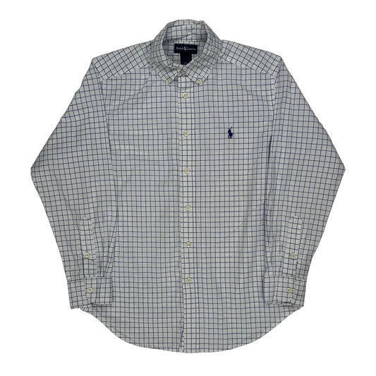 Age 10-12 Ralph Lauren Checked Shirt - Medium White Cotton
